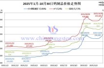 2025年1月-10月30日鎢製品價格走勢