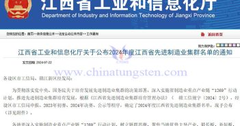 2024年江西省先進制造業集群名單公告圖片